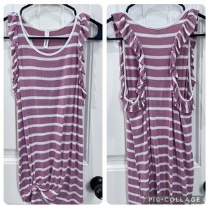 Cute racer back tank with ruffle detail